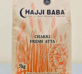 Hajji Baba Chakki Fresh Atta 5kg – 100% Natural Whole Wheat Flour | Halal Certified | Freshly Milled in Japan
