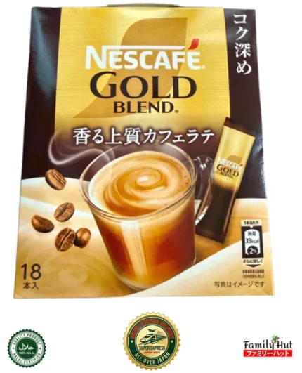 Nescafe Gold Blend Instant Coffee Cafe Latte 18 Sticks Japa
